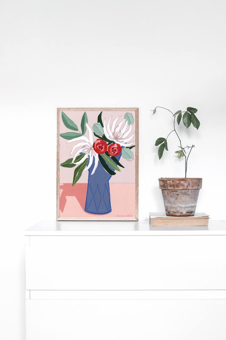 Original Art Deco Botanic Painting by Marisa Añon