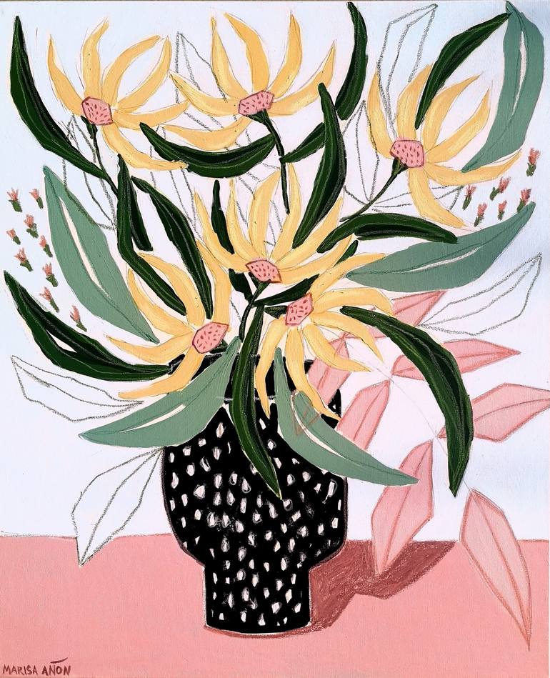 Original Expressionism Botanic Painting by Marisa Añon