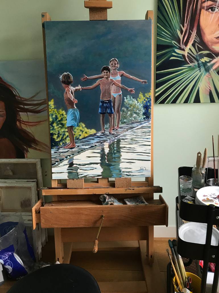 Original Figurative Children Painting by Antoine Renault
