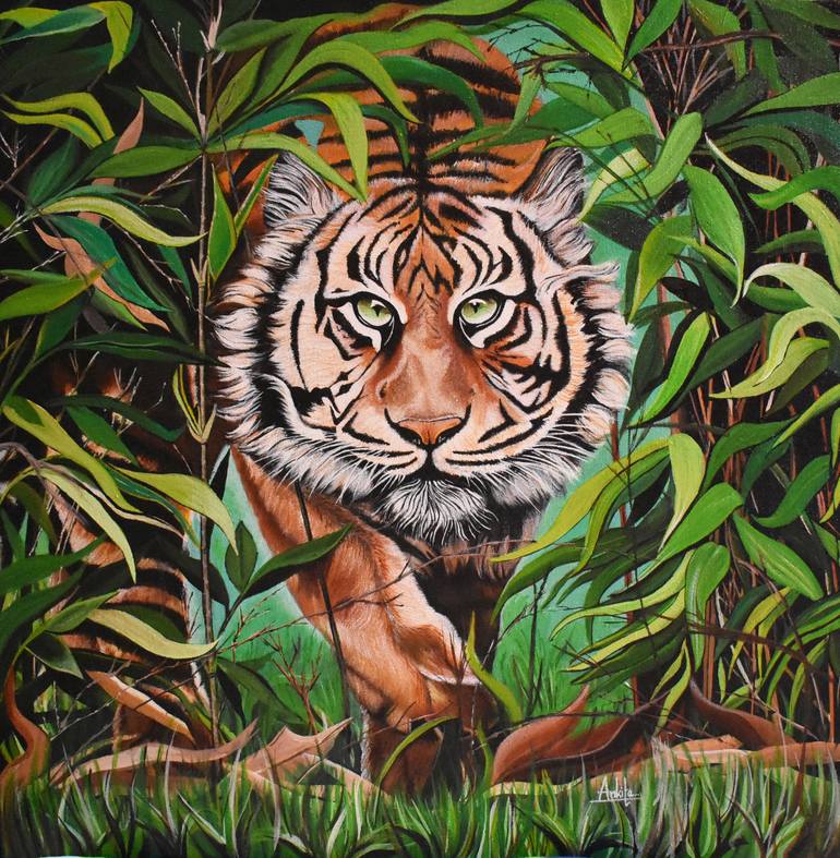 stalking tiger painting