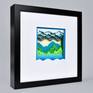 Olga gives the depth to her work by using double-sided sticky foam between the layers. The paper sculpture techniques give the artwork a greater illusion of 3D.
The artwork is framed and protected from UV rays and fading with the museum anti-reflective glass.