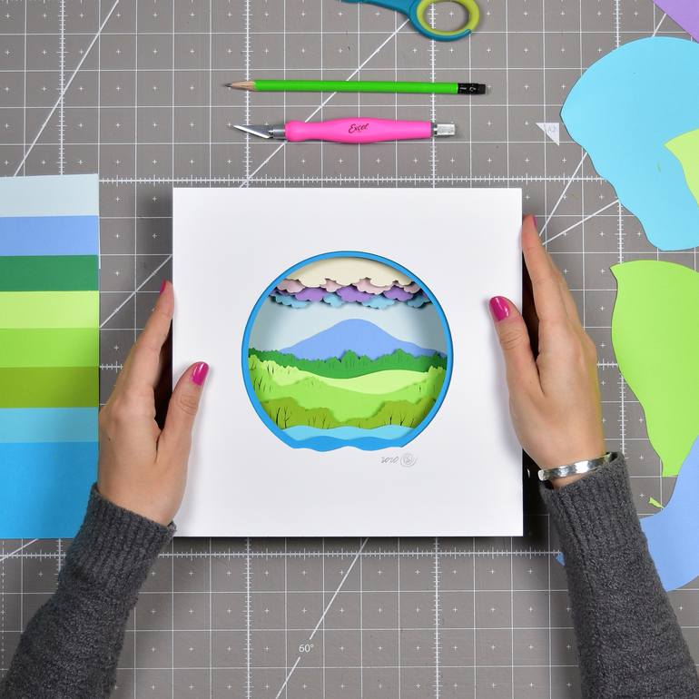 Original Abstract Landscape Sculpture by Olga Skorokhod