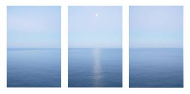 Moon in Blue Tones over the Atlantic Ocean - Limited Edition of 3 thumb