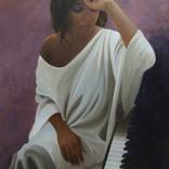 Melancholy woman by Jose Higuera