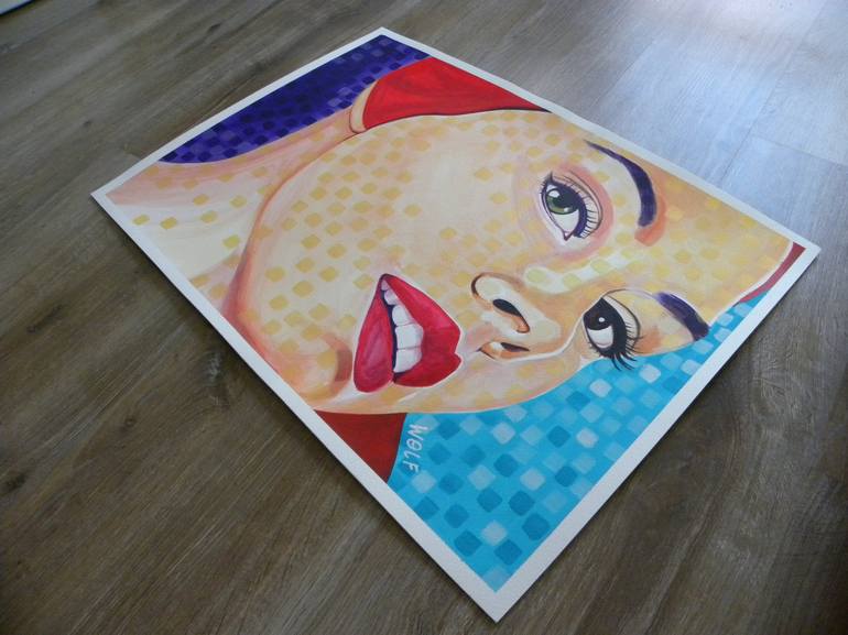 Original Pop Art Women Painting by Gigi And The Wolf
