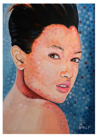 Original Portraiture Women Paintings by Gigi And The Wolf