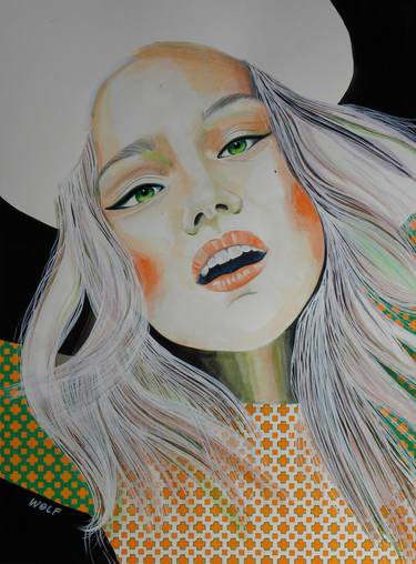 Original Fine Art Fashion Paintings by Gigi And The Wolf