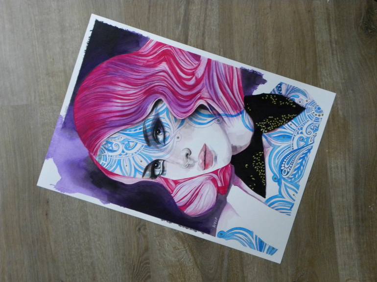 Original Pop Art Fantasy Painting by Gigi And The Wolf