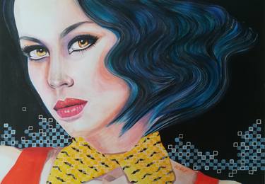 Original Portraiture Women Paintings by Gigi And The Wolf