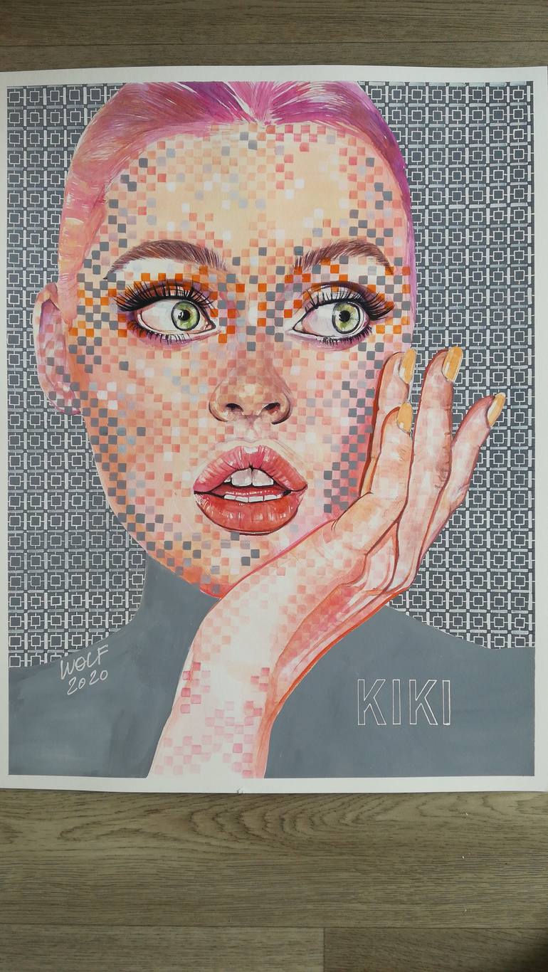 Original Modernism People Painting by Gigi And The Wolf