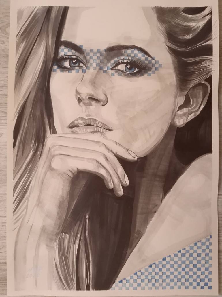 Original Portraiture Women Painting by Gigi And The Wolf