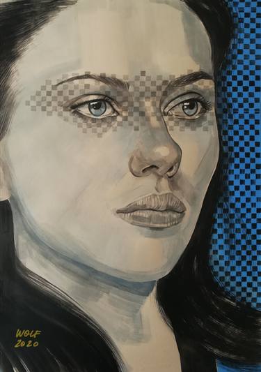 Original Portraiture Portrait Paintings by Gigi And The Wolf