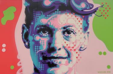 Ray Eames Portrait Spray Paint Mural thumb