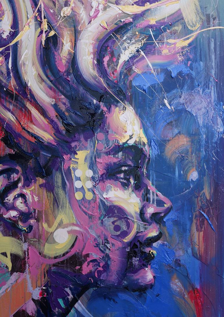 Original Abstract Expressionism Portrait Painting by Michael Corr