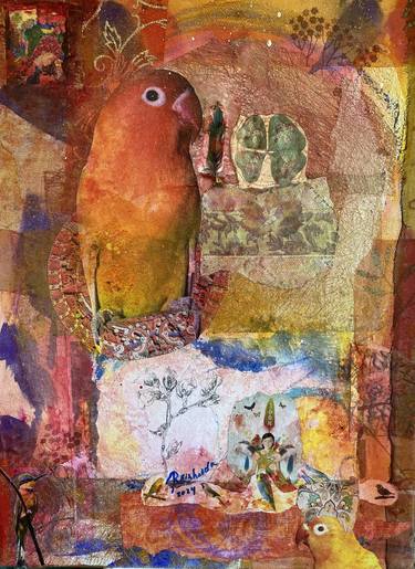 Original Abstract Expressionism Animal Mixed Media by Reinharda Drijfhamer