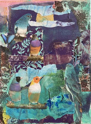 Original Abstract Expressionism Animal Mixed Media by Reinharda Drijfhamer