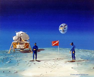 Original Surrealism Outer Space Paintings by lecocq pascal