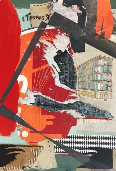 Original Abstract Expressionism Architecture Collage by Marina Muñoz