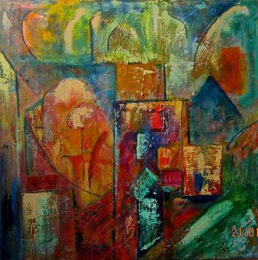 Original Abstract Expressionism Architecture Paintings by Norma Galley