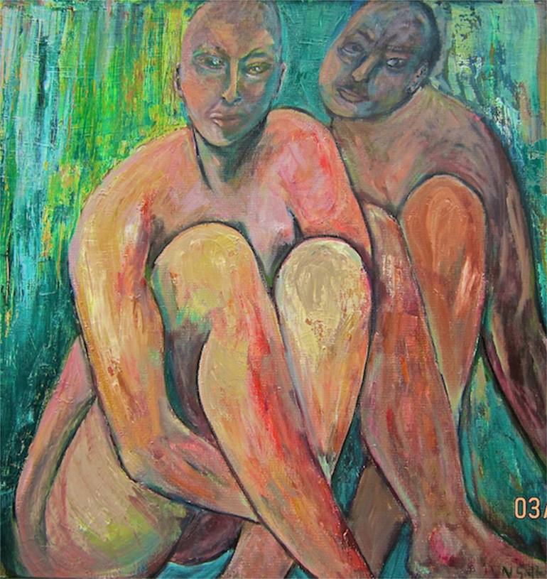 Original Abstract Expressionism Nude Painting by Norma Galley