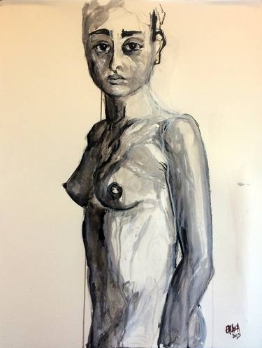 Original Expressionism Nude Drawings by Sandra ENCAOUA