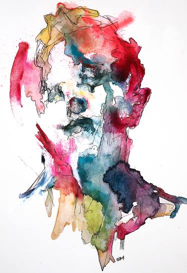 Print of Abstract Expressionism Portrait Paintings by Sandra ENCAOUA