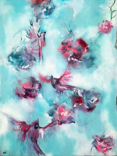 Original Abstract Expressionism Garden Paintings by Sandra ENCAOUA