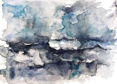Original Abstract Expressionism Seascape Paintings by Sandra ENCAOUA