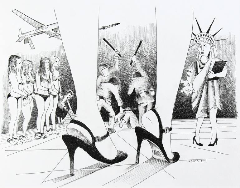 Original Figurative Political Drawing by Jeff Turner