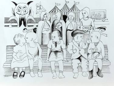 Original Fine Art Popular culture Drawings by Jeff Turner
