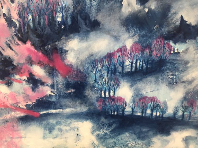 Original Expressionism Nature Painting by Halina Leaniuk