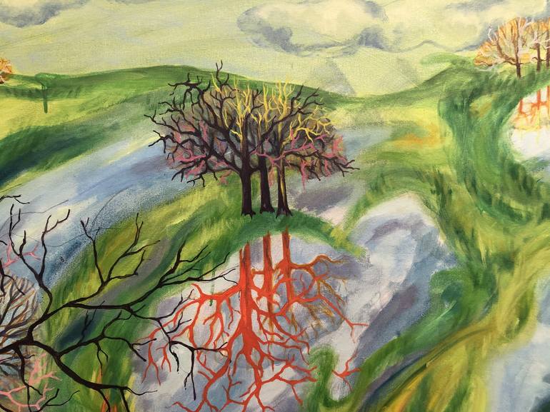 Original Expressionism Landscape Painting by Halina Leaniuk