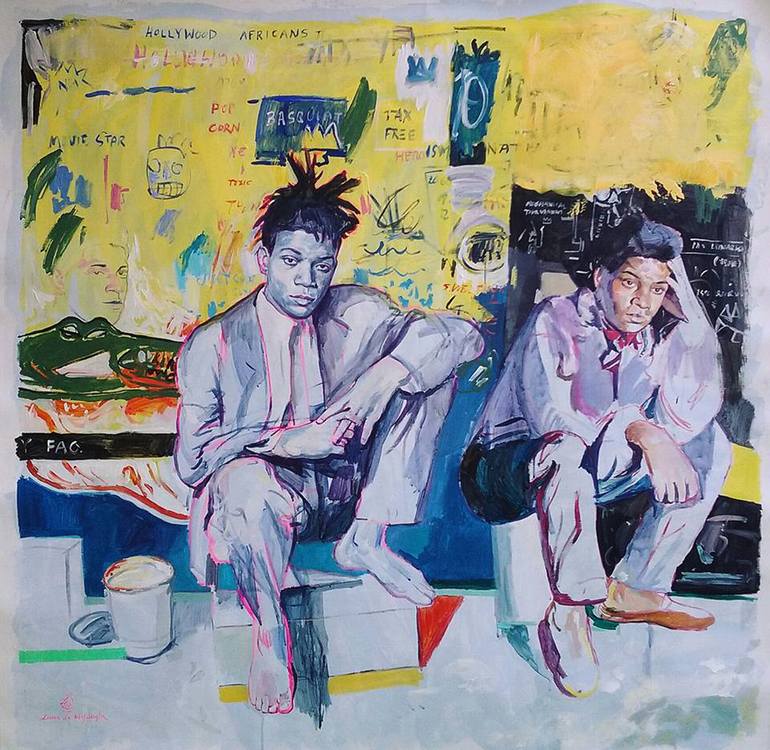 Yellow Basquiat_ Painting by Laura La Wasilewska | Saatchi Art