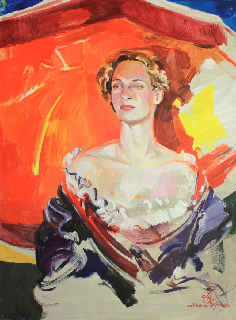 I Wanted Portrait Uma Thurman Painting By Laura La Wasilewska Saatchi Art