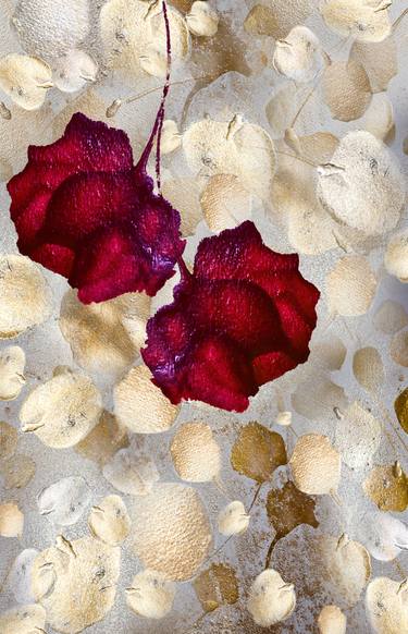 Original Abstract Floral Mixed Media by Agnieszka Nowinska