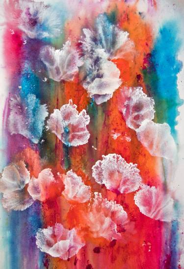 Original Abstract Floral Paintings by Agnieszka Nowinska