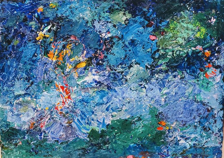 Palette Painting Blue Stream Painting By Marsha Heller Saatchi Art