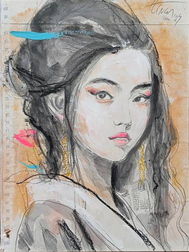 Original Fine Art Portrait Mixed Media by Catalin Ilinca