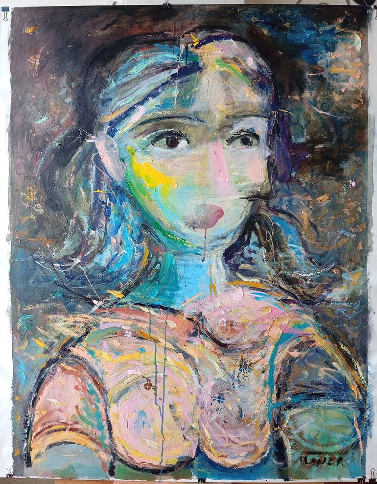 Original Abstract People Painting by Catalin Ilinca