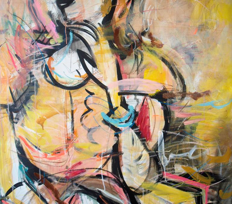 Original Abstract People Painting by Catalin Ilinca