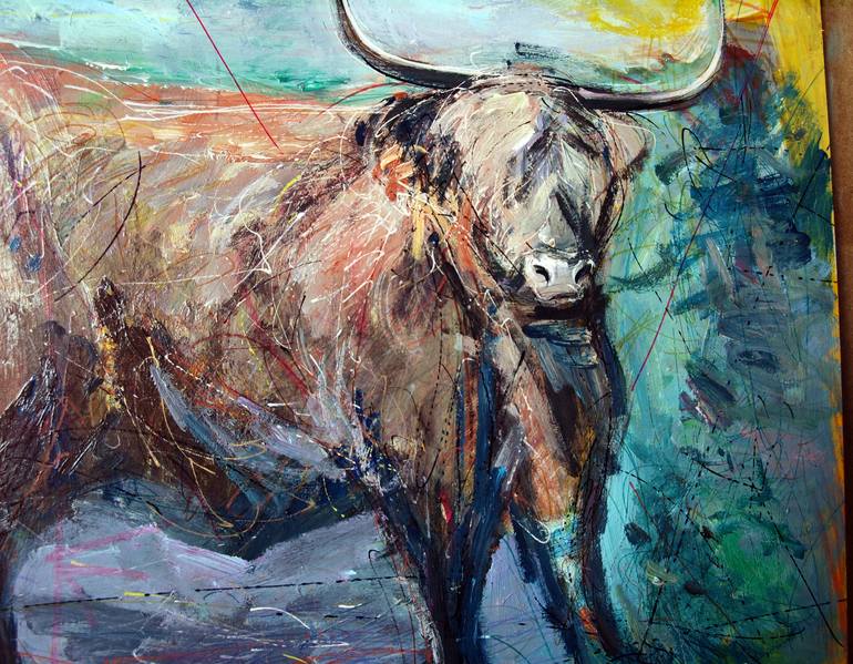 Original Abstract Expressionism Animal Painting by Catalin Ilinca