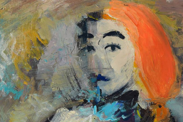 Original Abstract Expressionism Portrait Painting by Catalin Ilinca
