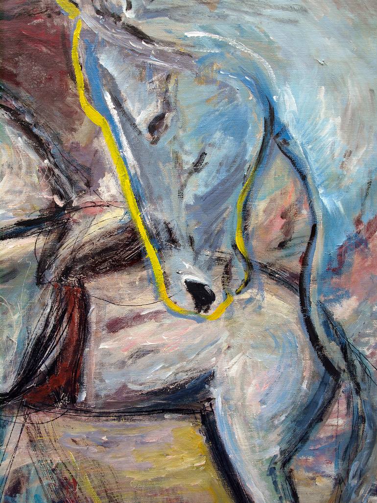 Original Figurative Horse Painting by Catalin Ilinca