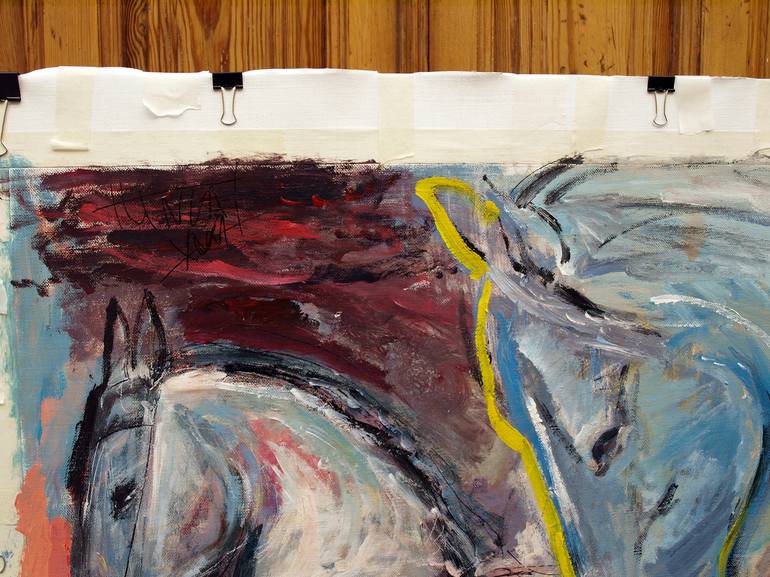 Original Figurative Horse Painting by Catalin Ilinca