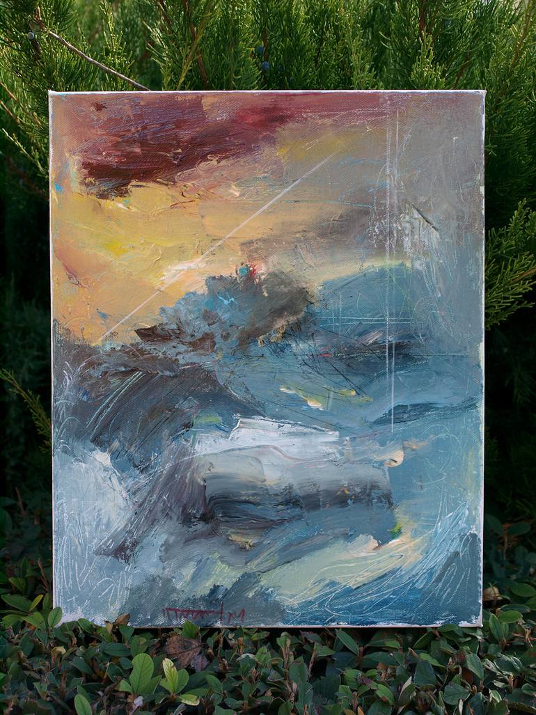 Original Abstract Landscape Painting by Catalin Ilinca