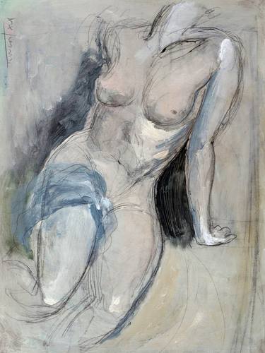 nude woman sitting on the floor thumb
