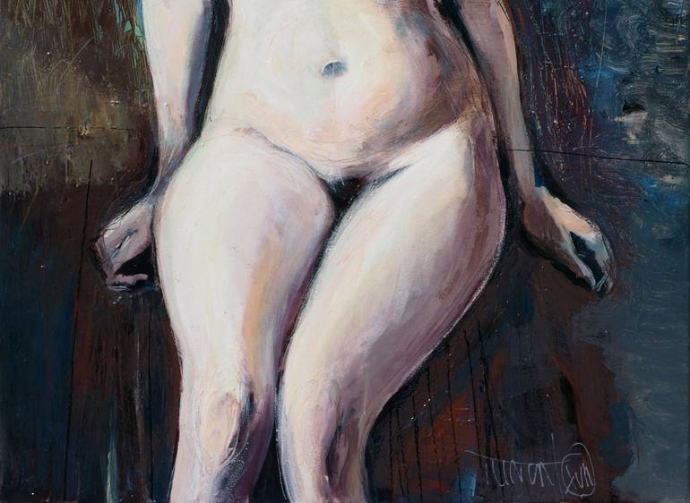 Original Expressionism Nude Painting by Catalin Ilinca