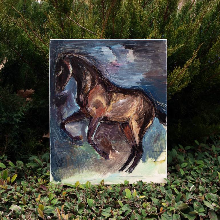 Original Expressionism Horse Painting by Catalin Ilinca