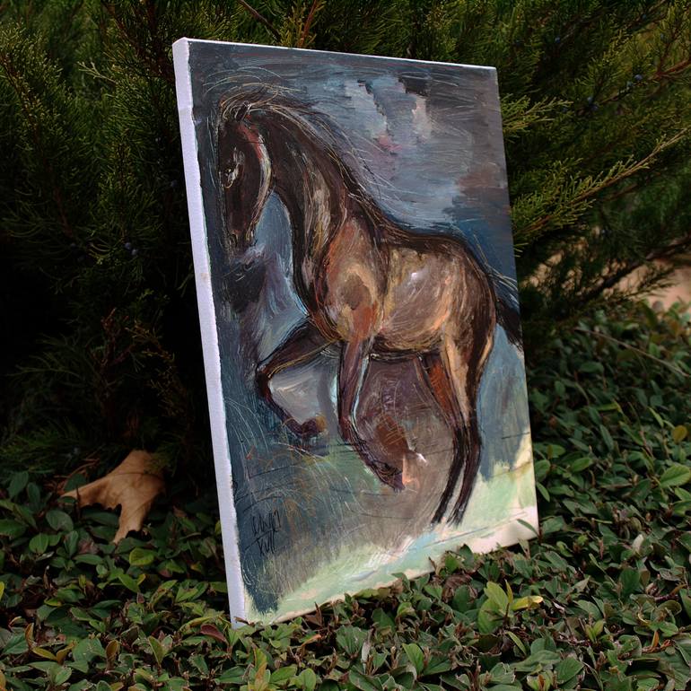 Original Expressionism Horse Painting by Catalin Ilinca