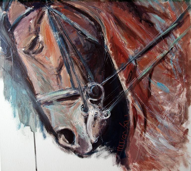 Original Expressionism Horse Painting by Catalin Ilinca